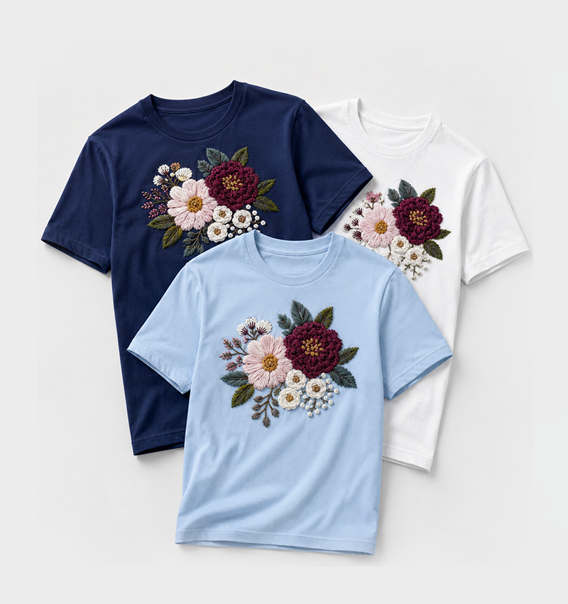 Custom printed embroidery